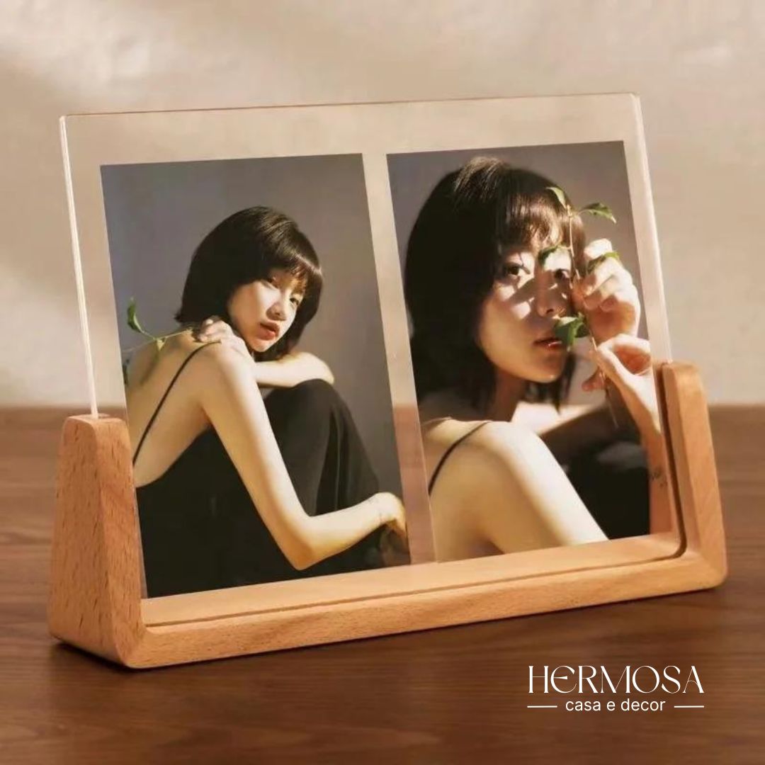 Porta-Retrato em Acrílico e Madeira Estilo Nórdico - EcoFrame