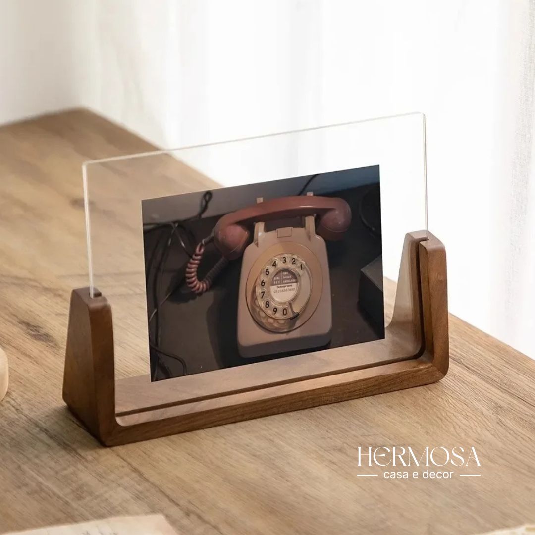 Porta-Retrato em Acrílico e Madeira Estilo Nórdico - EcoFrame