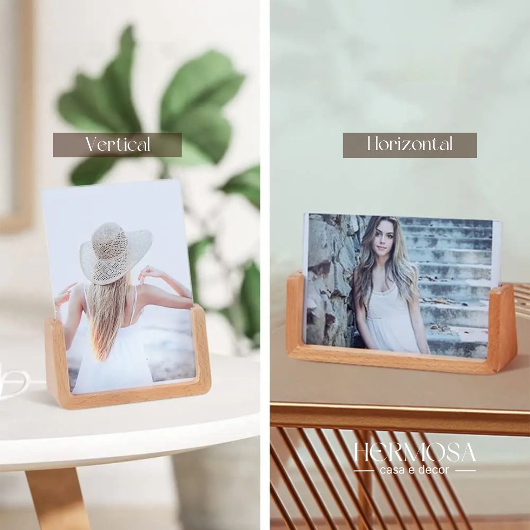 Porta-Retrato em Acrílico e Madeira Estilo Nórdico - EcoFrame